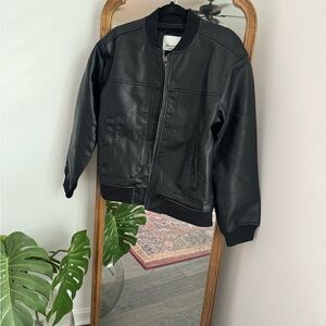 Abercrombie leather bomber jacket